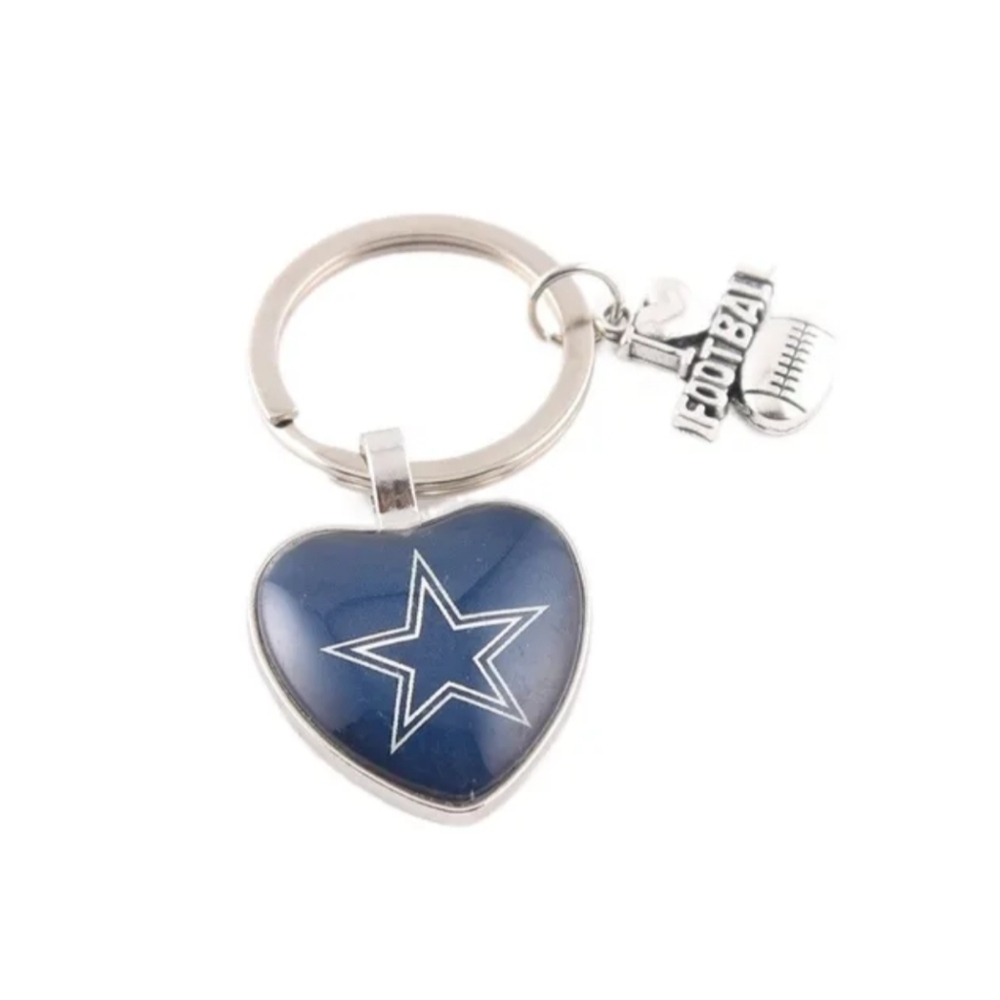 NWOT NFL Dallas Cowboys Heart Shape Keychain